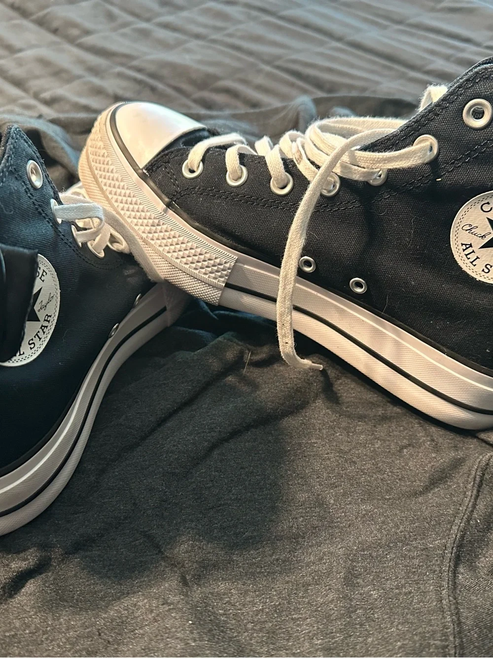 Converse Platform High Tops with Satin Bow